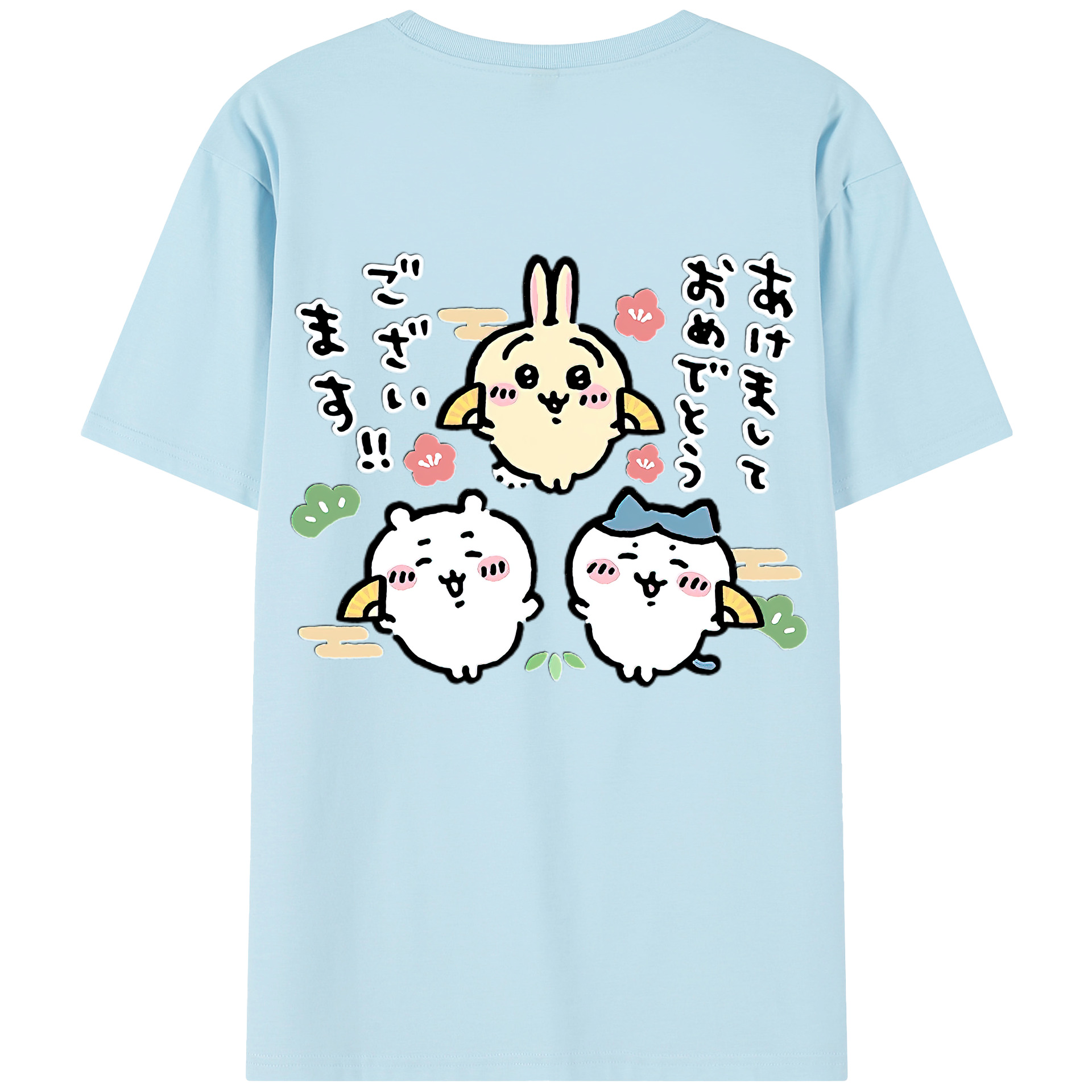 （画像用） ちいかわ ちいかわ Chii-kawa chiikawa 綿100％半袖Tシャツ（背面プリント）